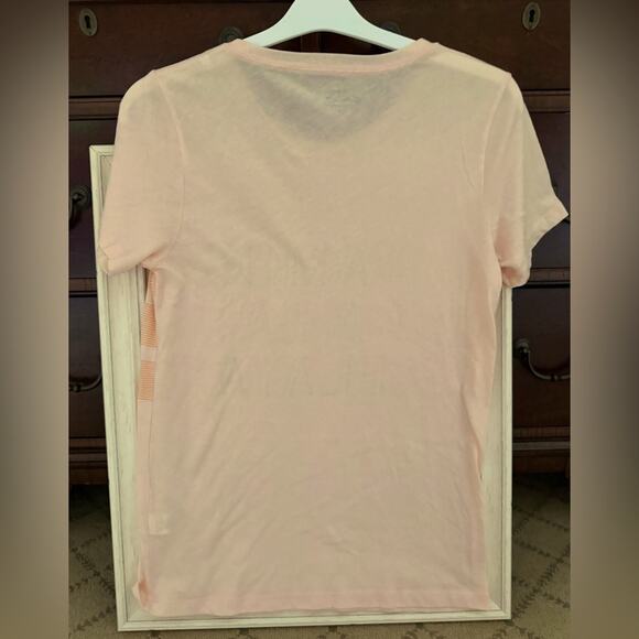 J. Crew Collection short sleeved tissue T-shirt pale peach / orange w text M - Picture 2 of 8